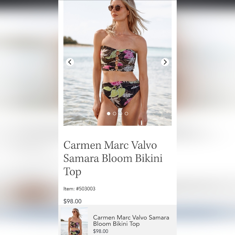 Carmen Marc Valvo Floral Tube Top